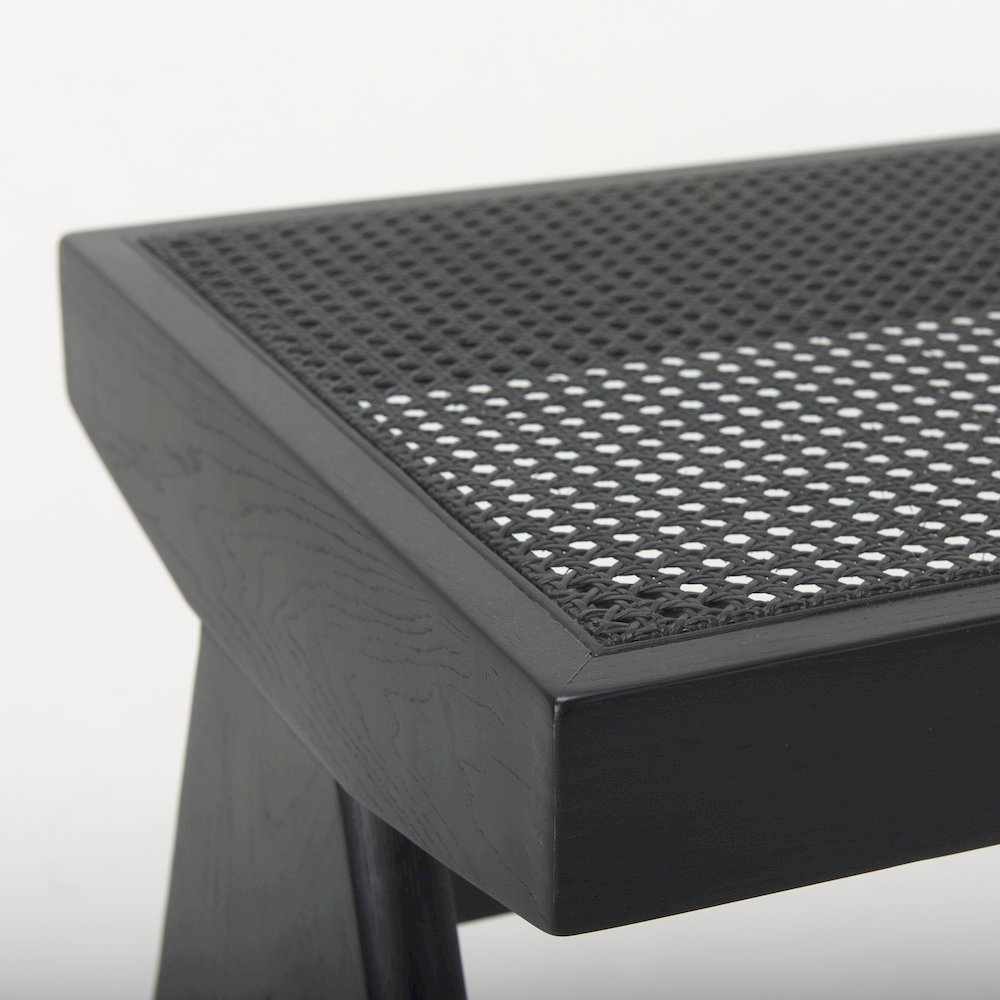 Arvin 59.1L x 17.7W x 18.1H Black Wooden Bench. Picture 5