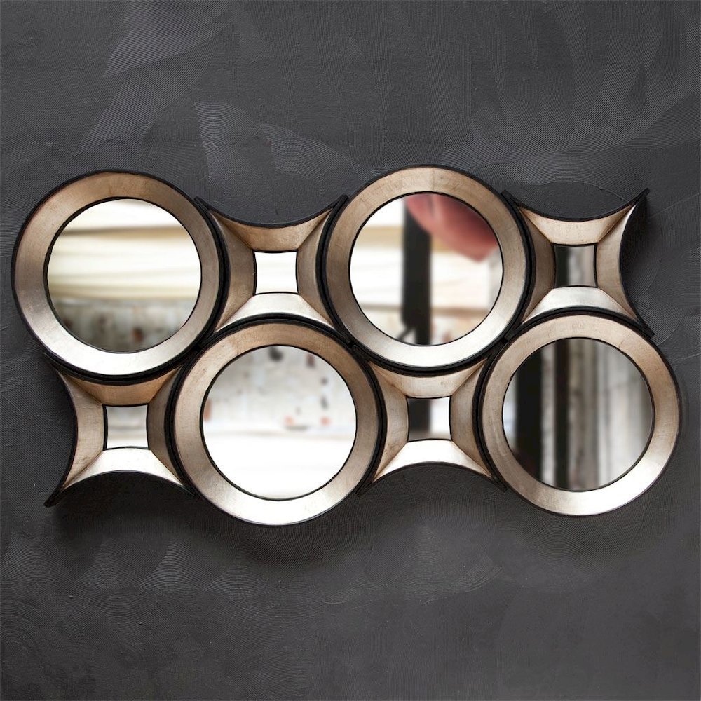 Ovallas 17L x 17H Star Champagne Wood Frame Mirror. Picture 5