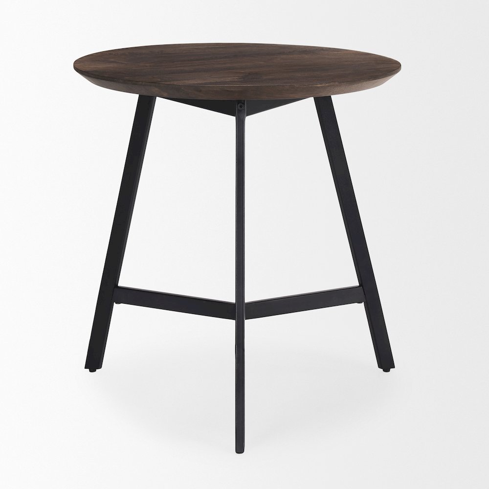 Todd Dark Brown Wood W/ Metal Legs Side Table. Picture 2