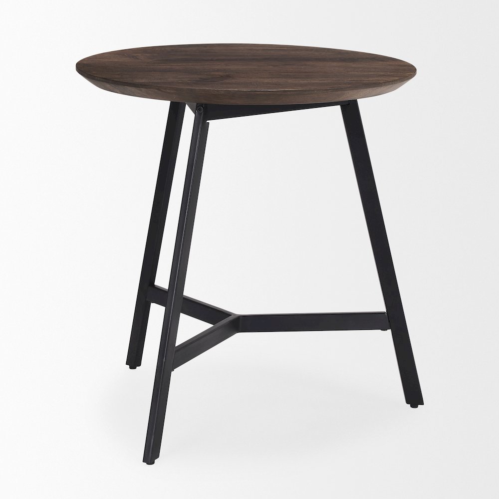 Todd Dark Brown Wood W/ Metal Legs Side Table. Picture 3