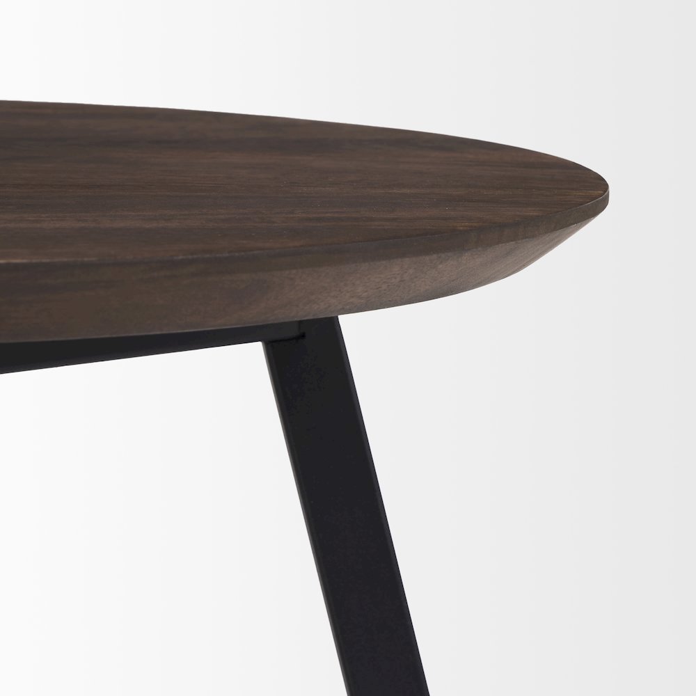 Todd Dark Brown Wood W/ Metal Legs Side Table. Picture 4