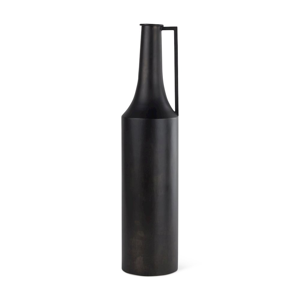 Aubrey Large 24.0H Black Iron Flower Vase. Picture 1