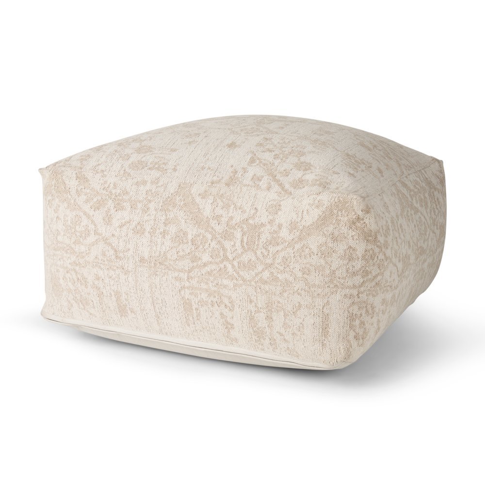 Khloe Large Cream Pouf. Picture 1