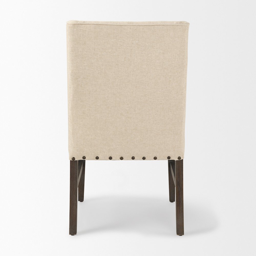 Kensington I  Cream Fabric and Solid Wood Dining Chair. Picture 3