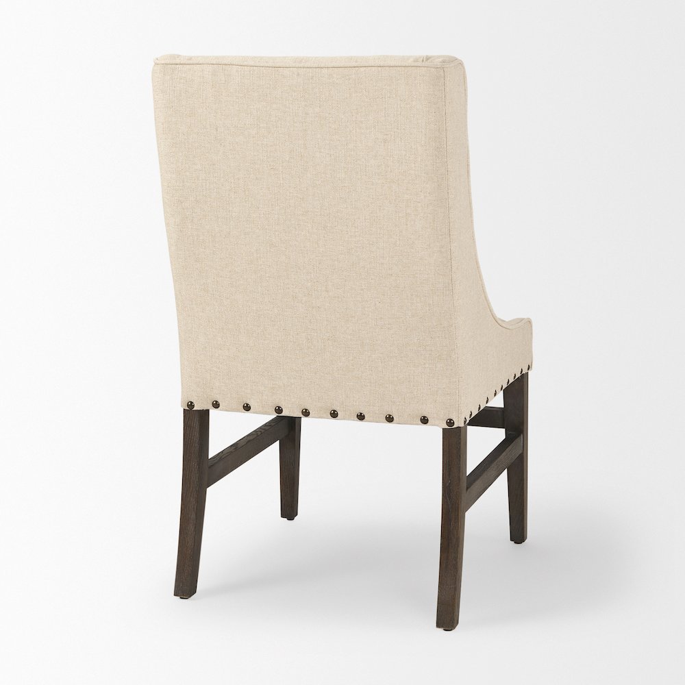Kensington I  Cream Fabric and Solid Wood Dining Chair. Picture 4