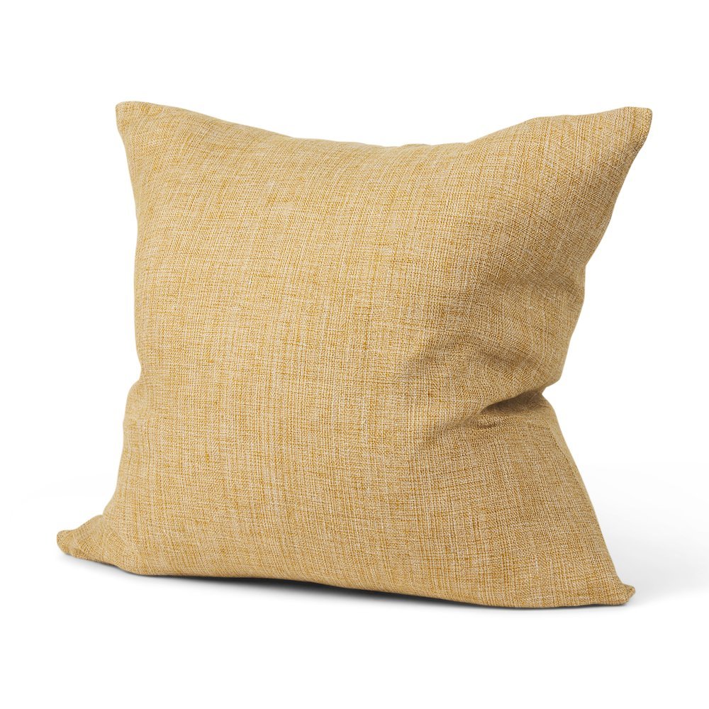 Jacklyn Mustard Linen Square Decorative Pillow Cover. Picture 1