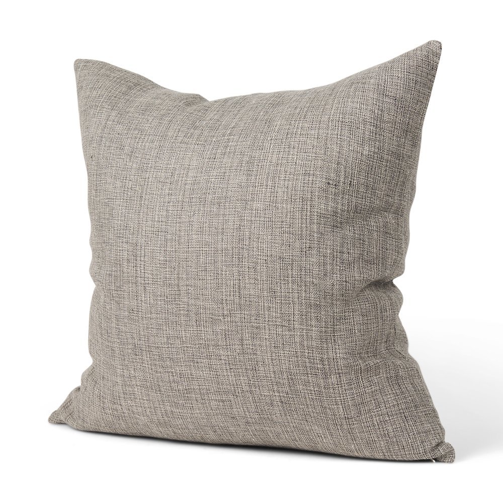 Jacklyn Grey Linen Square Decorative Pillow Cover. Picture 1