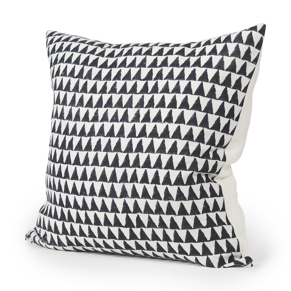 Jolie Cream w/ Black Print Linen Square Decorative Pillow  Cover. Picture 1