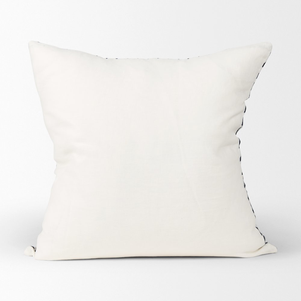 Jolie Cream w/ Black Print Linen Square Decorative Pillow  Cover. Picture 3