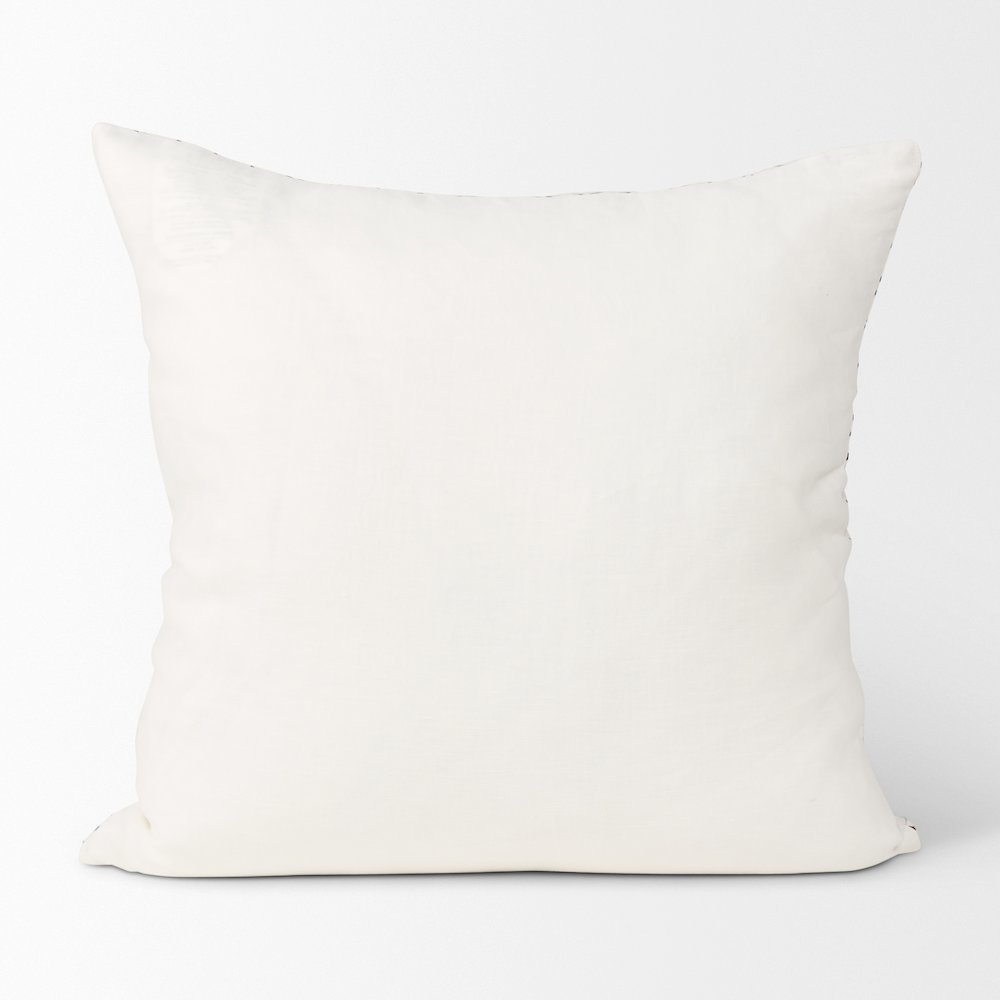 Jayden Cream w/ Merlot Print Linen Square Decorative Pillow Cover. Picture 3