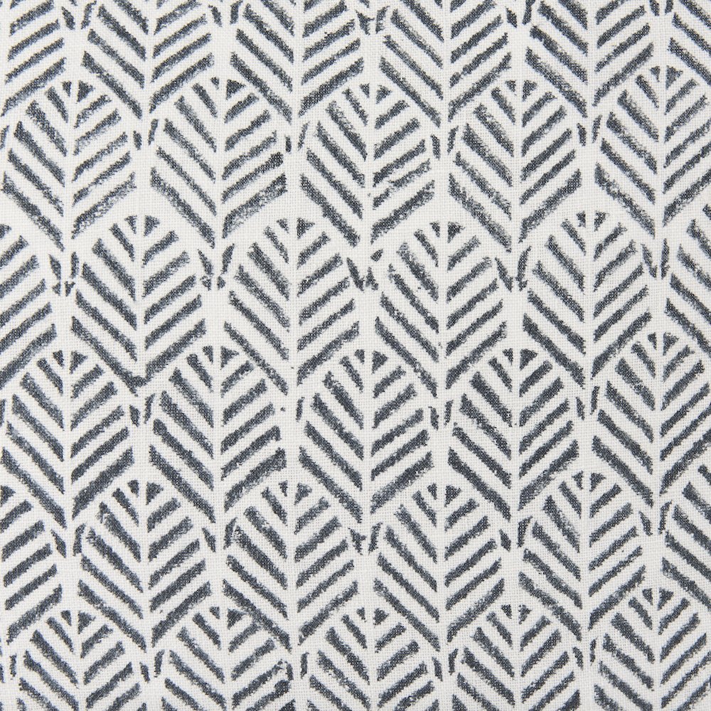 Jennelle Cream w/ Indigo Print Linen Square Decorative Pillow Cover. Picture 5