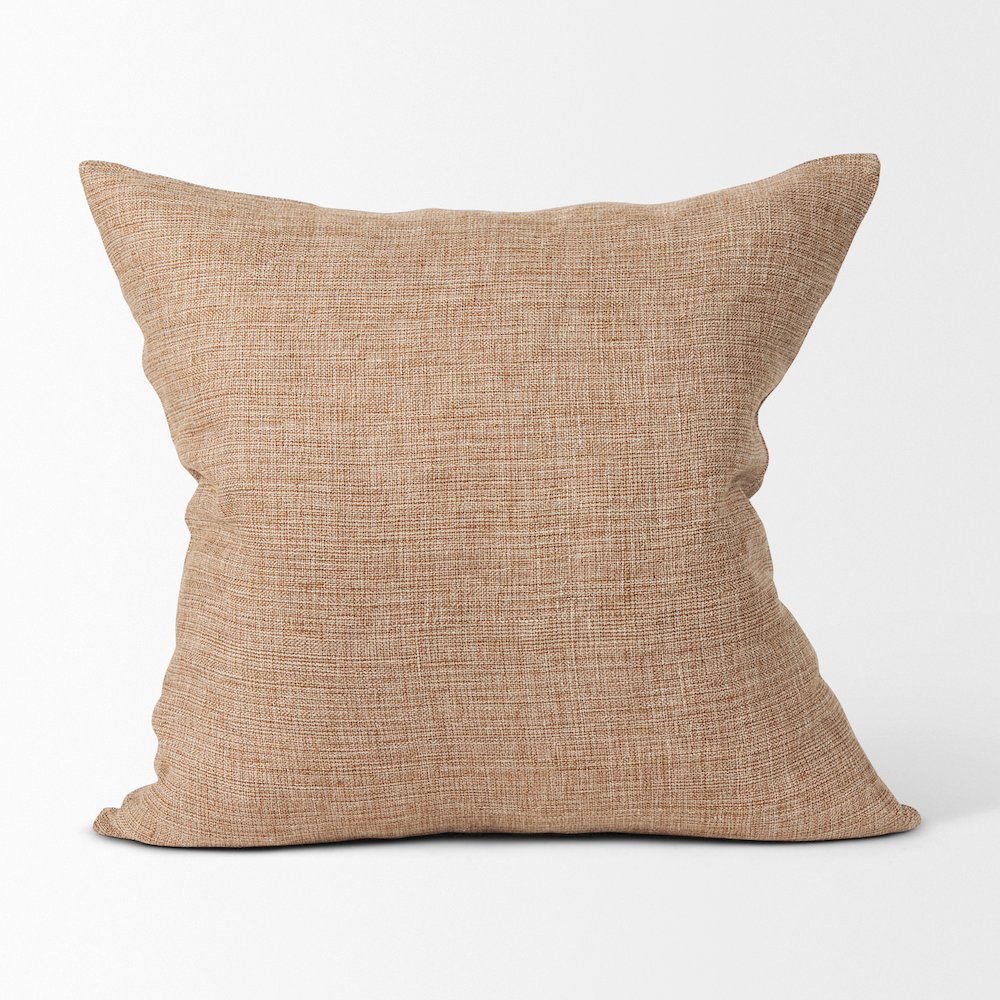 Jacklyn Brown Linen Square Decorative Pillow Cover. Picture 4