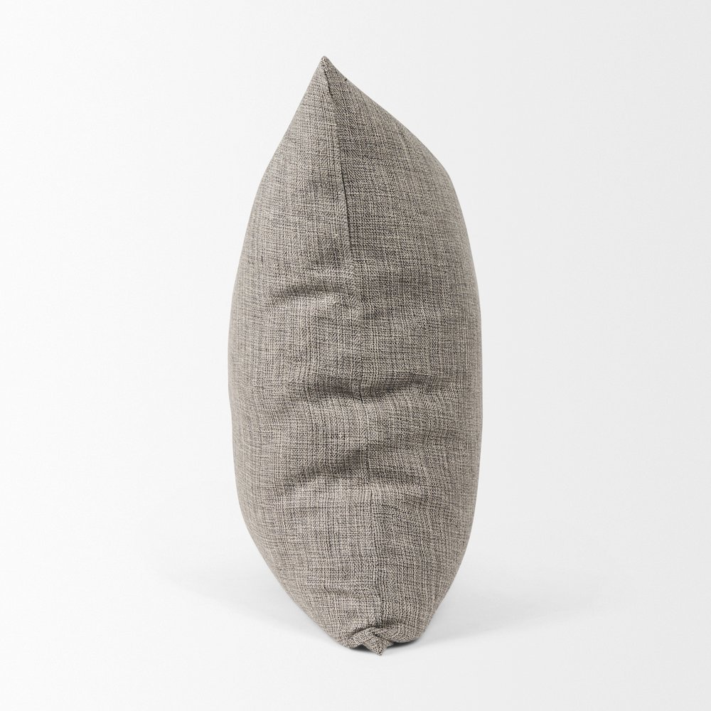 Jacklyn Grey Linen Square Decorative Pillow Cover. Picture 3