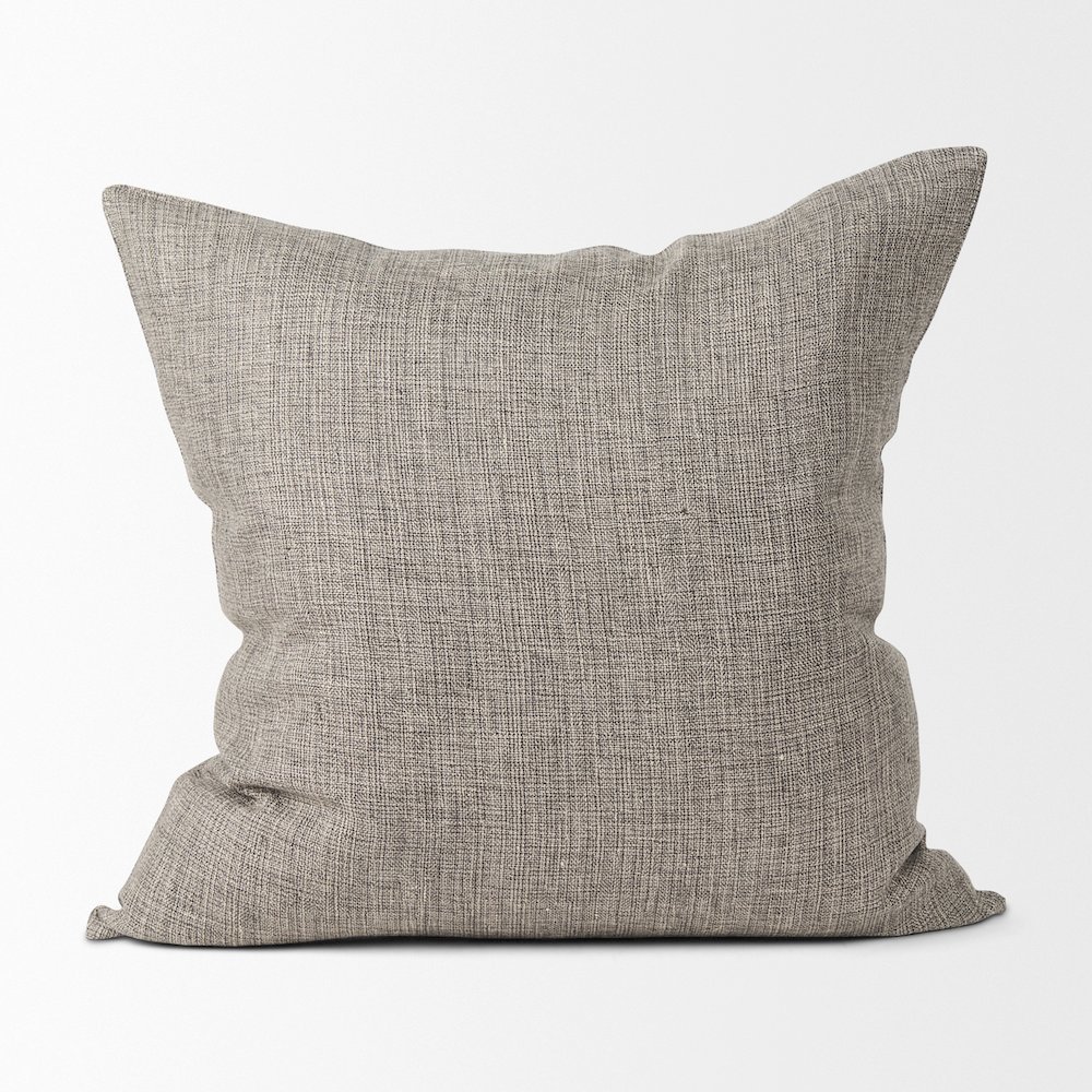 Jacklyn Grey Linen Square Decorative Pillow Cover. Picture 4