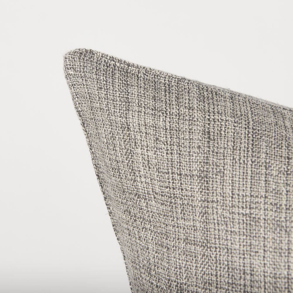 Jacklyn Grey Linen Square Decorative Pillow Cover. Picture 5
