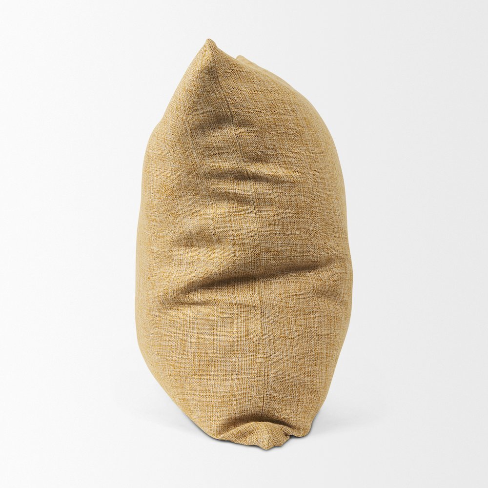 Jacklyn Mustard Linen Square Decorative Pillow Cover. Picture 3