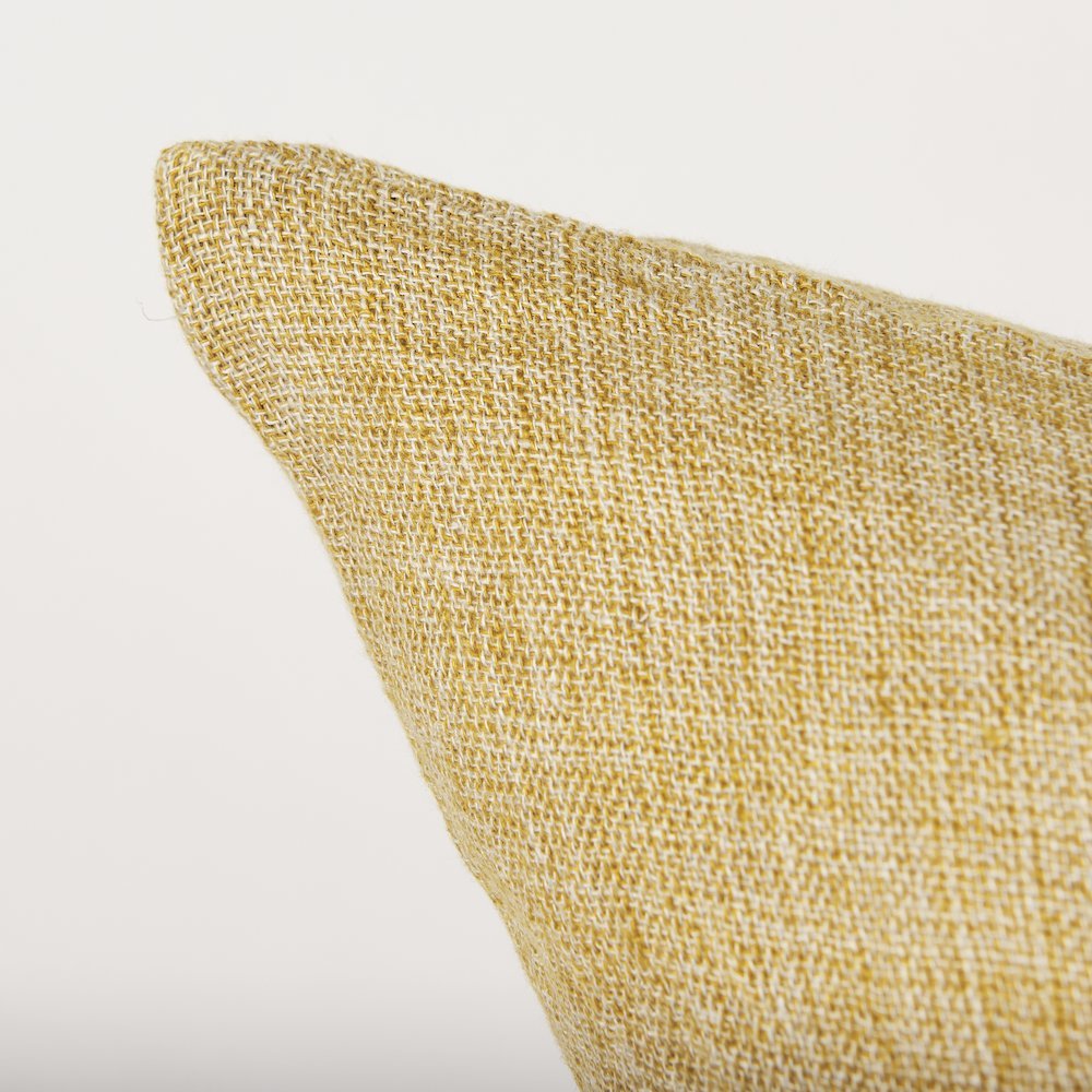 Jacklyn Mustard Linen Square Decorative Pillow Cover. Picture 5