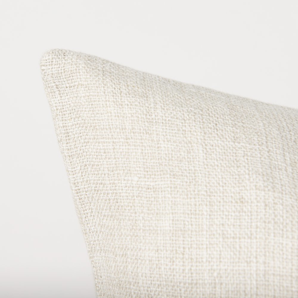 Jacklyn Cream Linen Square Decorative Pillow Cover. Picture 5