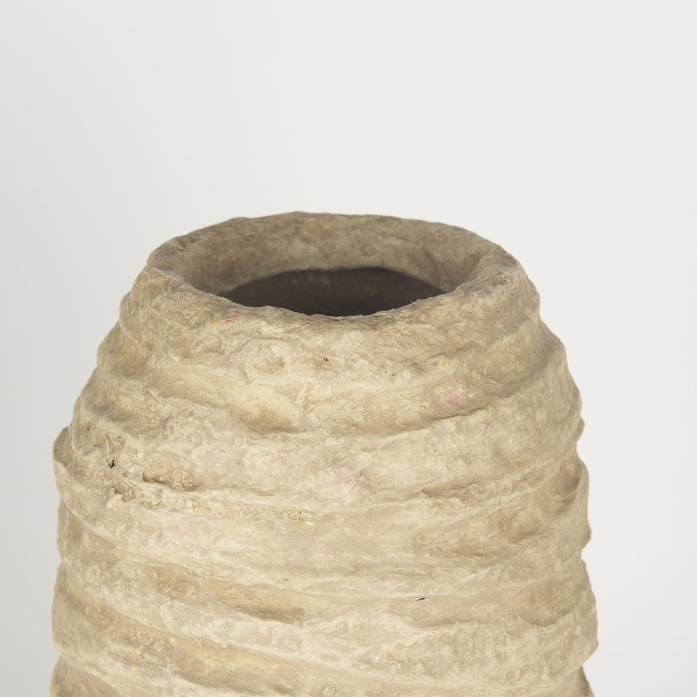 Kamli Large Beige Paper Mache Vase. Picture 3