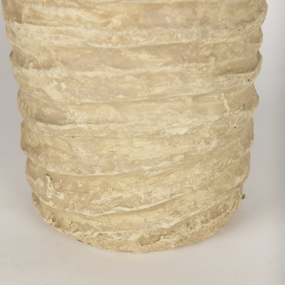 Kamli Large Beige Paper Mache Vase. Picture 5