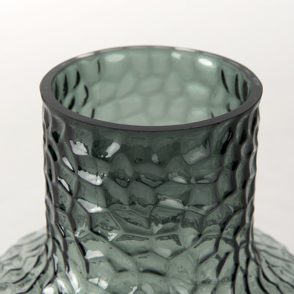 Jolene Short Green Glass Vase. Picture 4