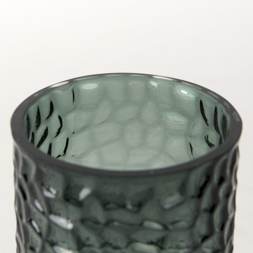 Jolene Short Green Glass Vase. Picture 5