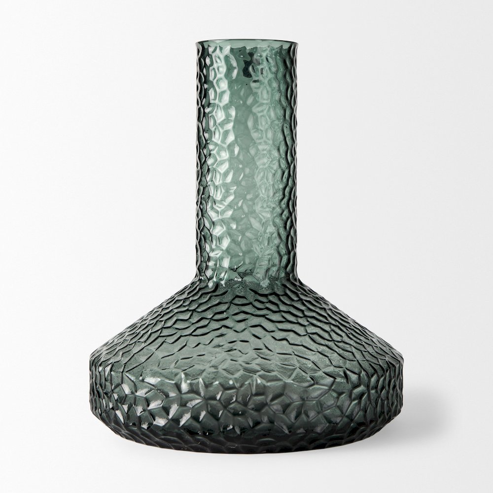 Jolene Tall Green Glass Vase. Picture 3
