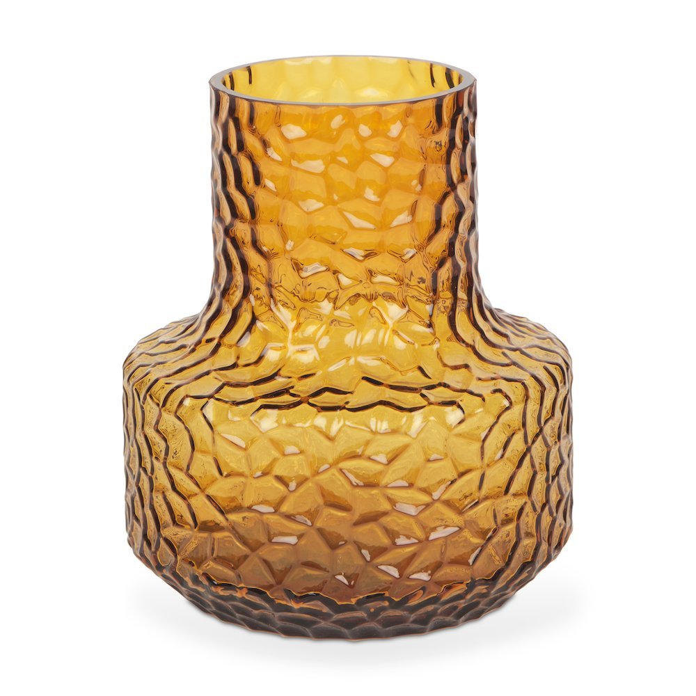 Jolene Short Amber Glass Vase. Picture 1