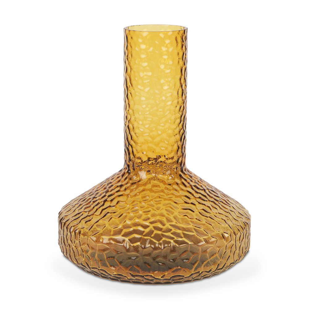 Jolene Tall  Amber Glass Vase. Picture 1