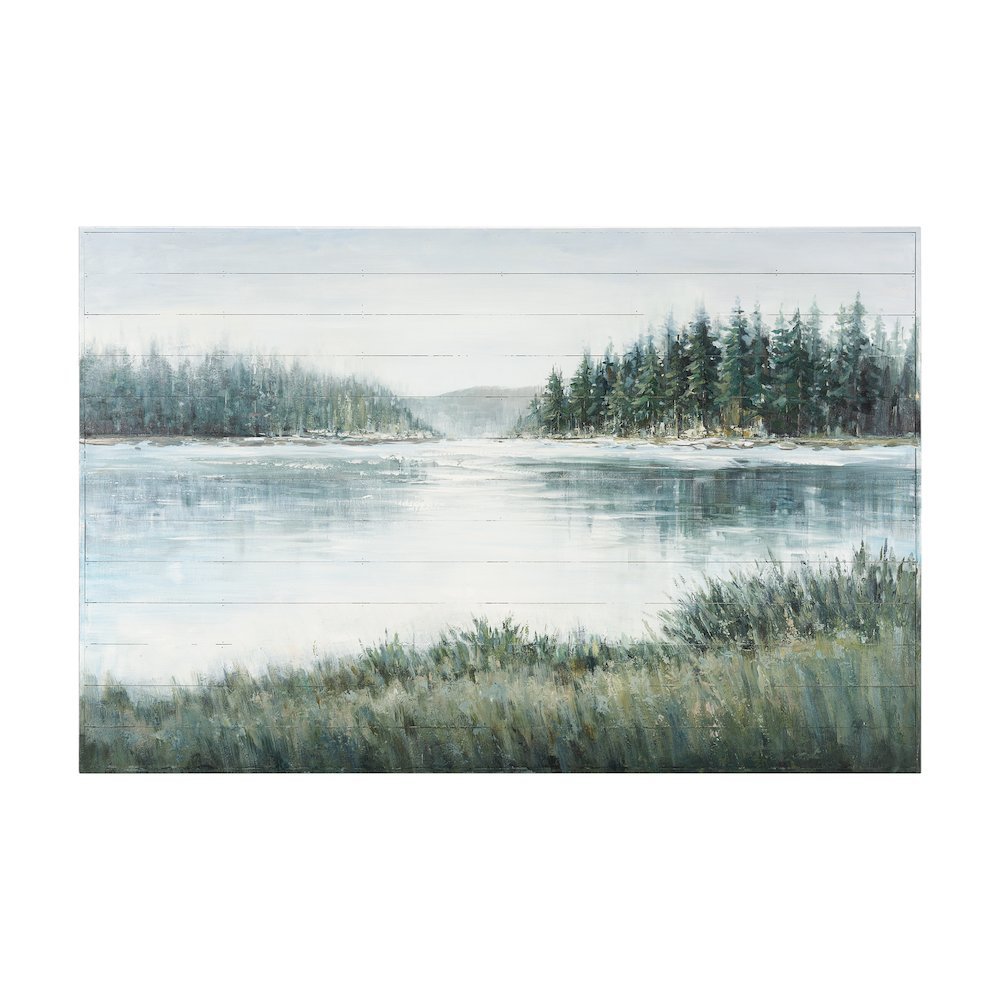 Mere Pond Lake 60x40 Hand Painted on Wood Oil Painting. Picture 1