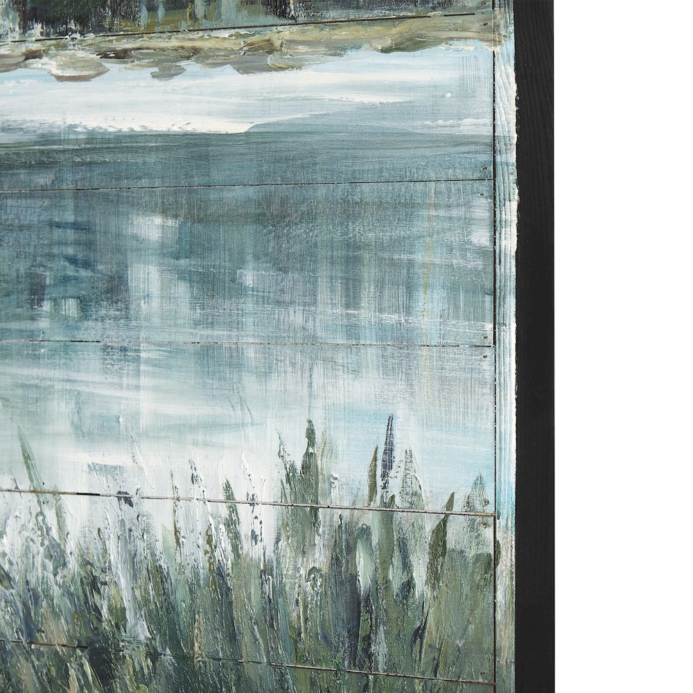Mere Pond Lake 60x40 Hand Painted on Wood Oil Painting. Picture 3