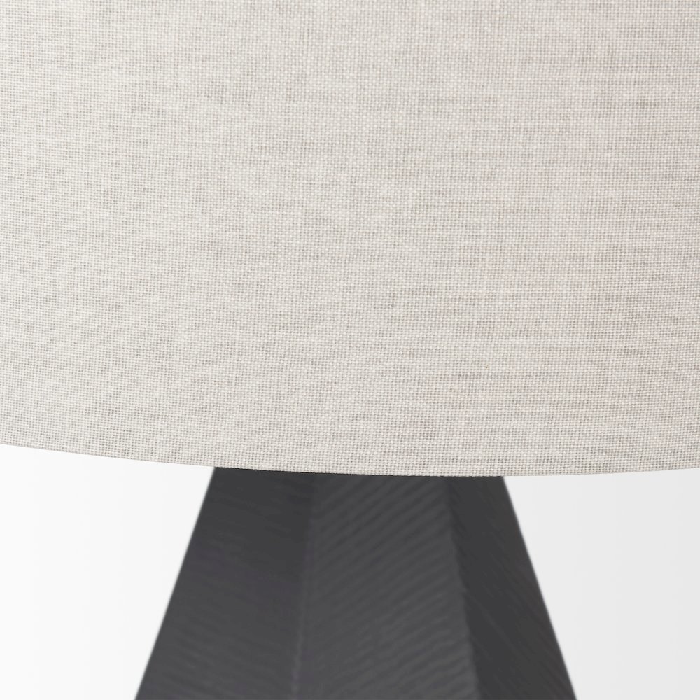 Piven Black w/ Gray Wash Textured Ceramic Table Lamp. Picture 5