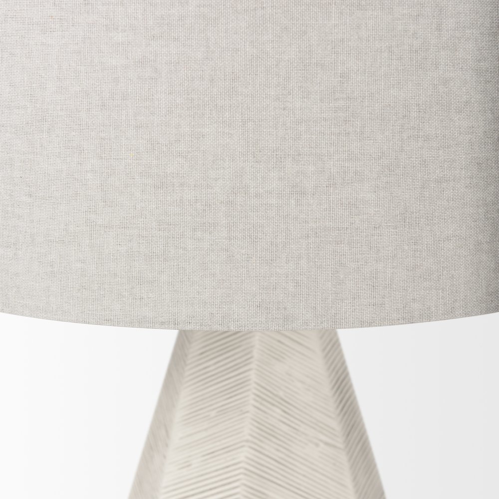Piven White w/Antiqued Wash Textured Ceramic Table Lamp. Picture 5