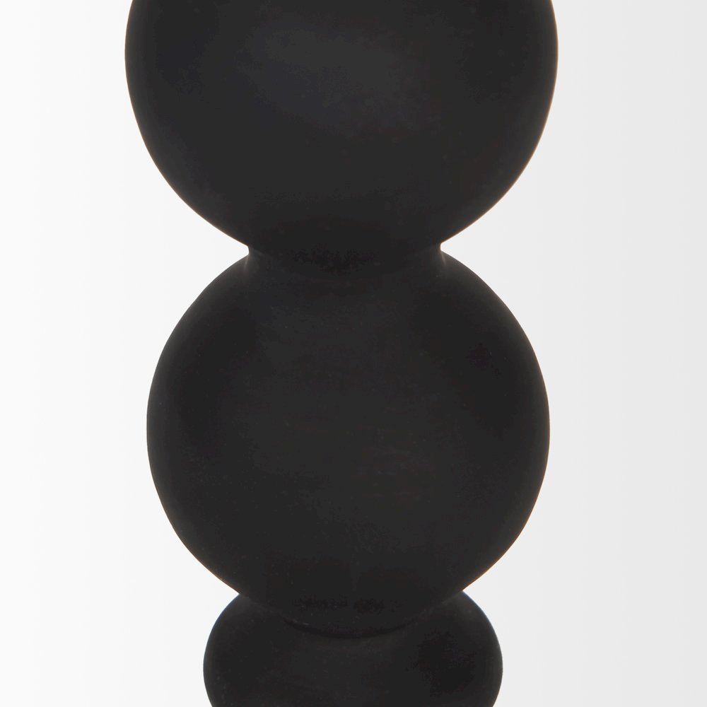 Haute Small Matte Black Blown Glass Candlestick. Picture 3