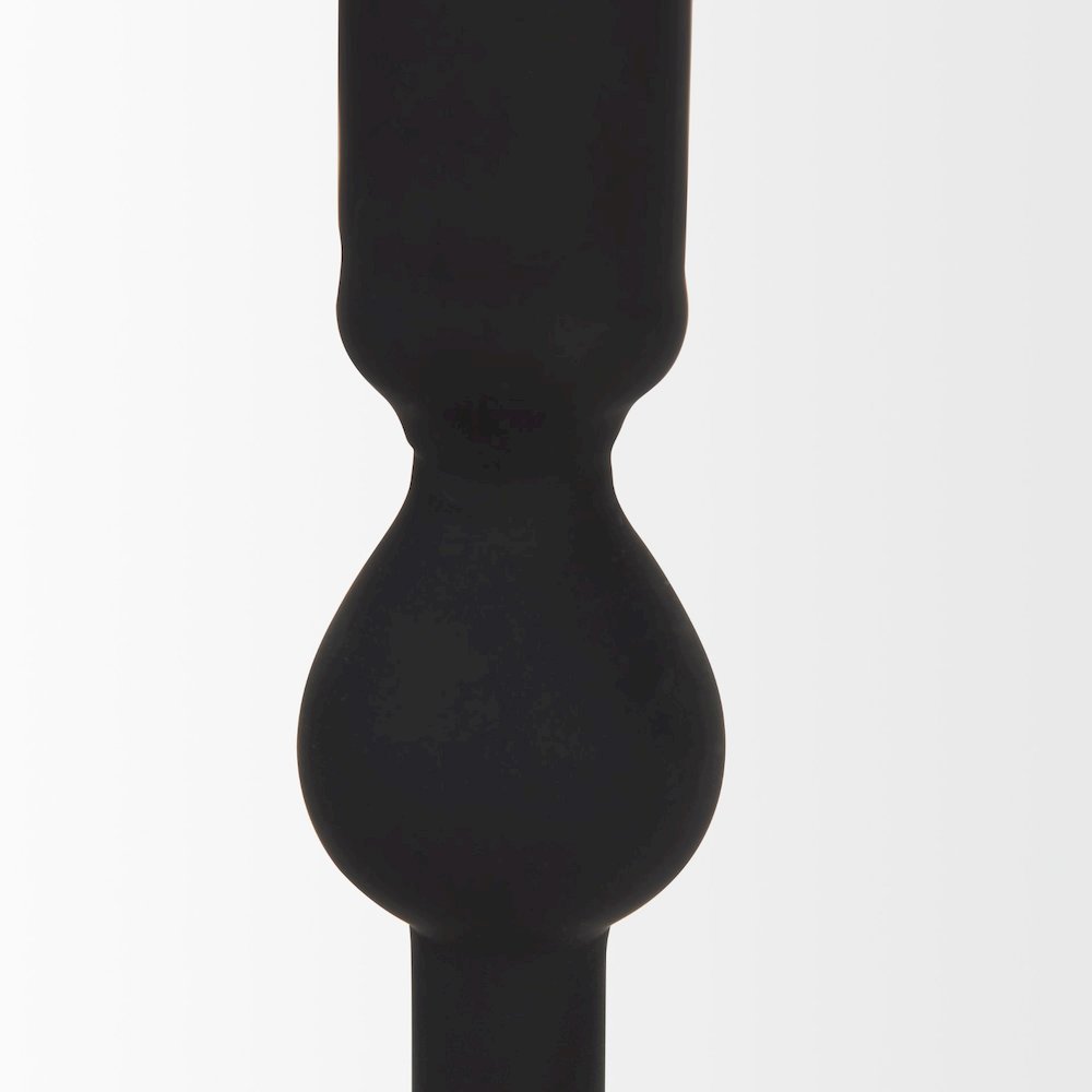 Haute Medium Matte Black Blown Glass Candlestick. Picture 3