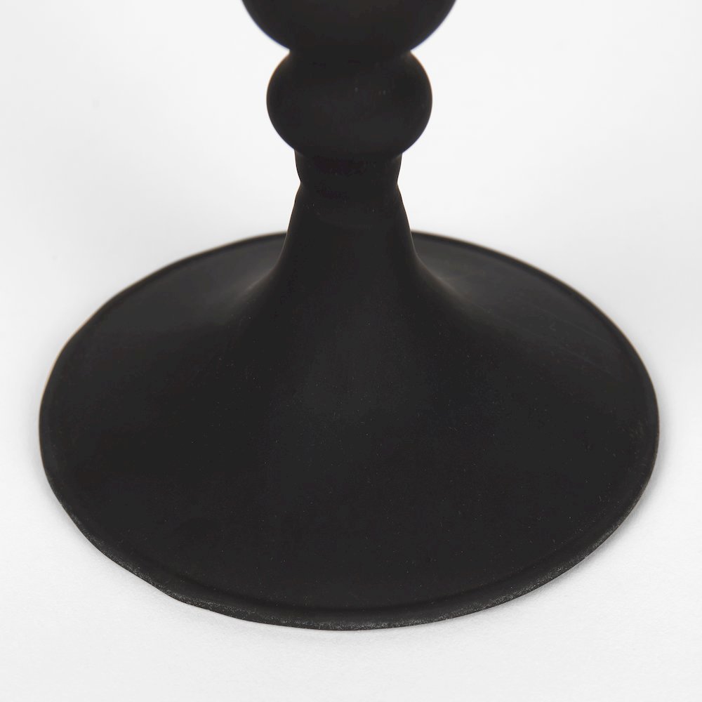 Haute Medium Matte Black Blown Glass Candlestick. Picture 4