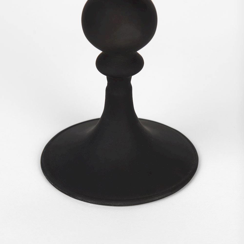 Haute Large Matte Black Blown Glass Candlestick. Picture 4