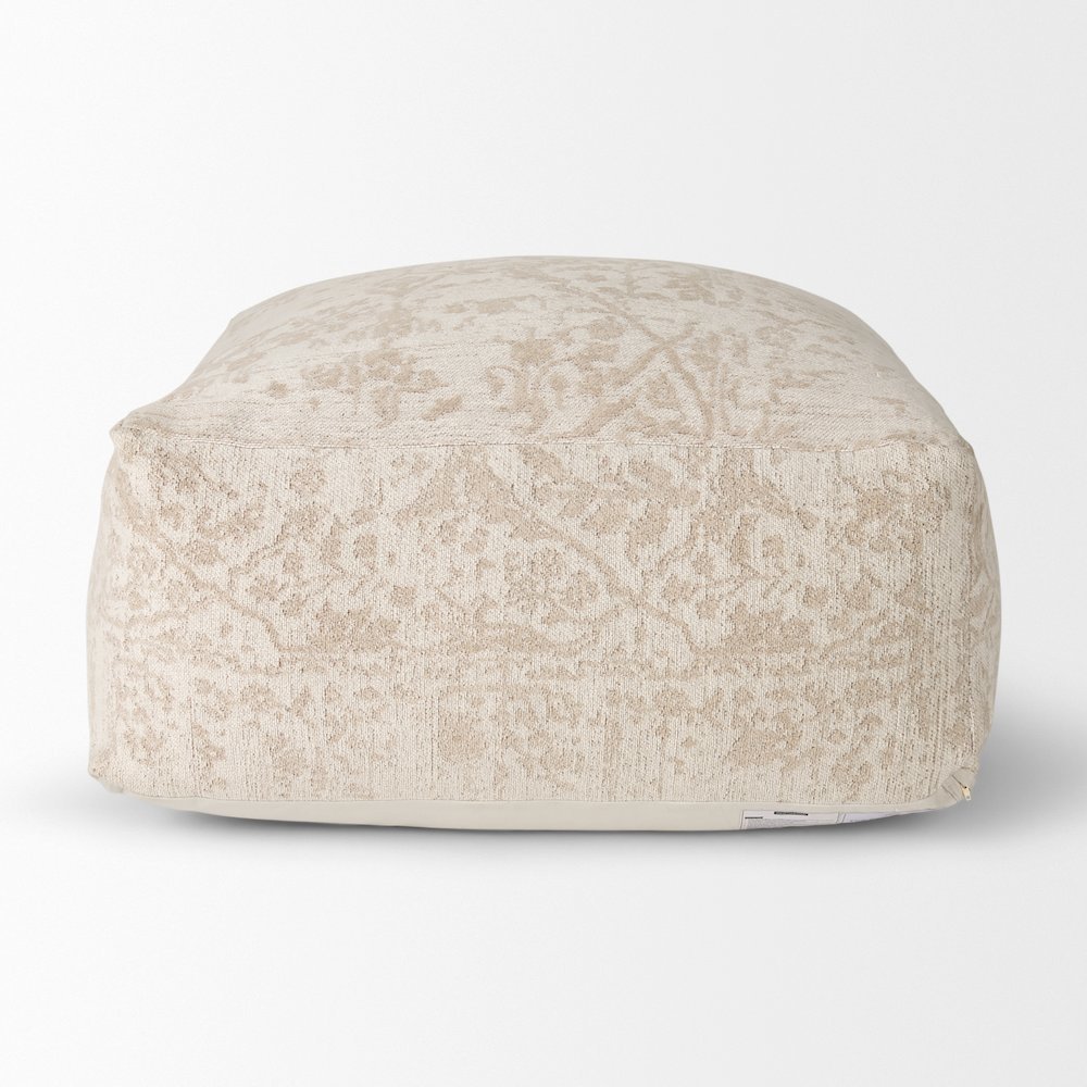 Khloe Large Cream Pouf. Picture 2
