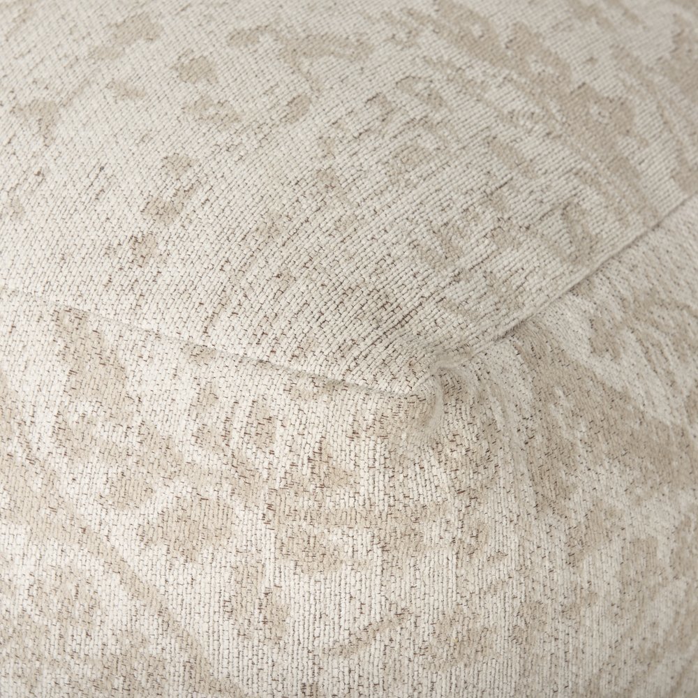 Khloe Large Cream Pouf. Picture 5