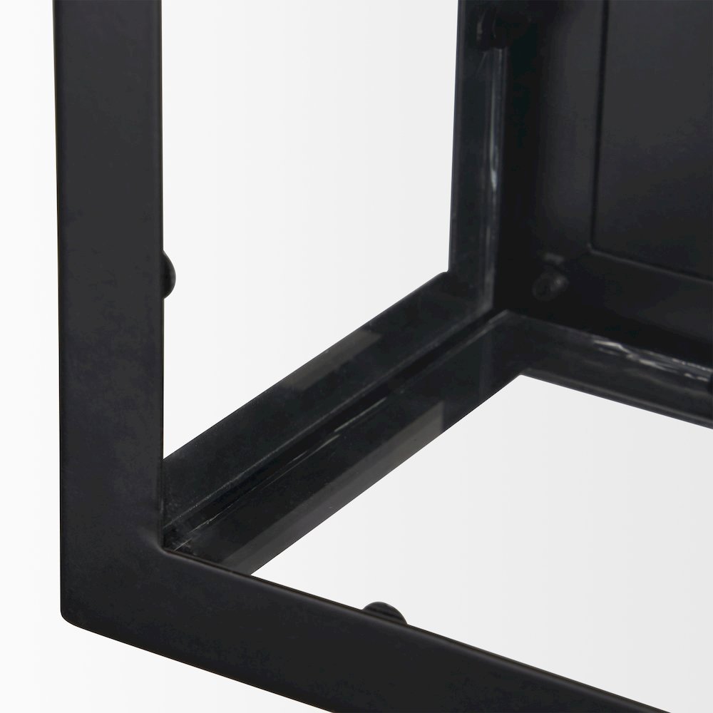 Cairn Matte Black Metal w/ Glass 1-Light Wall Sconce. Picture 4