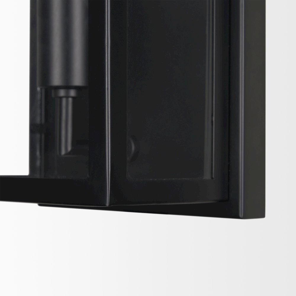 Cairn Matte Black Metal w/ Glass 1-Light Wall Sconce. Picture 5