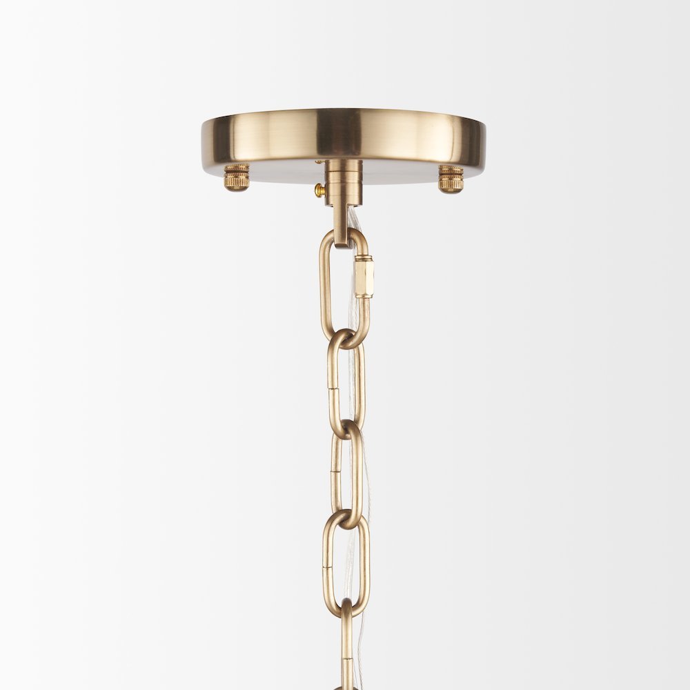 Colleen Antiqued Gold Metal 4-Light Chandelier. Picture 2