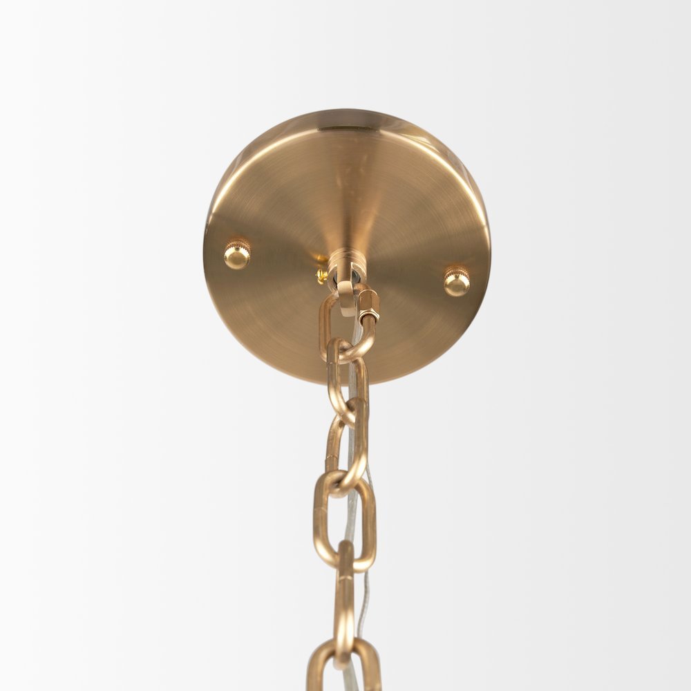 Colleen Antiqued Gold Metal 4-Light Chandelier. Picture 3