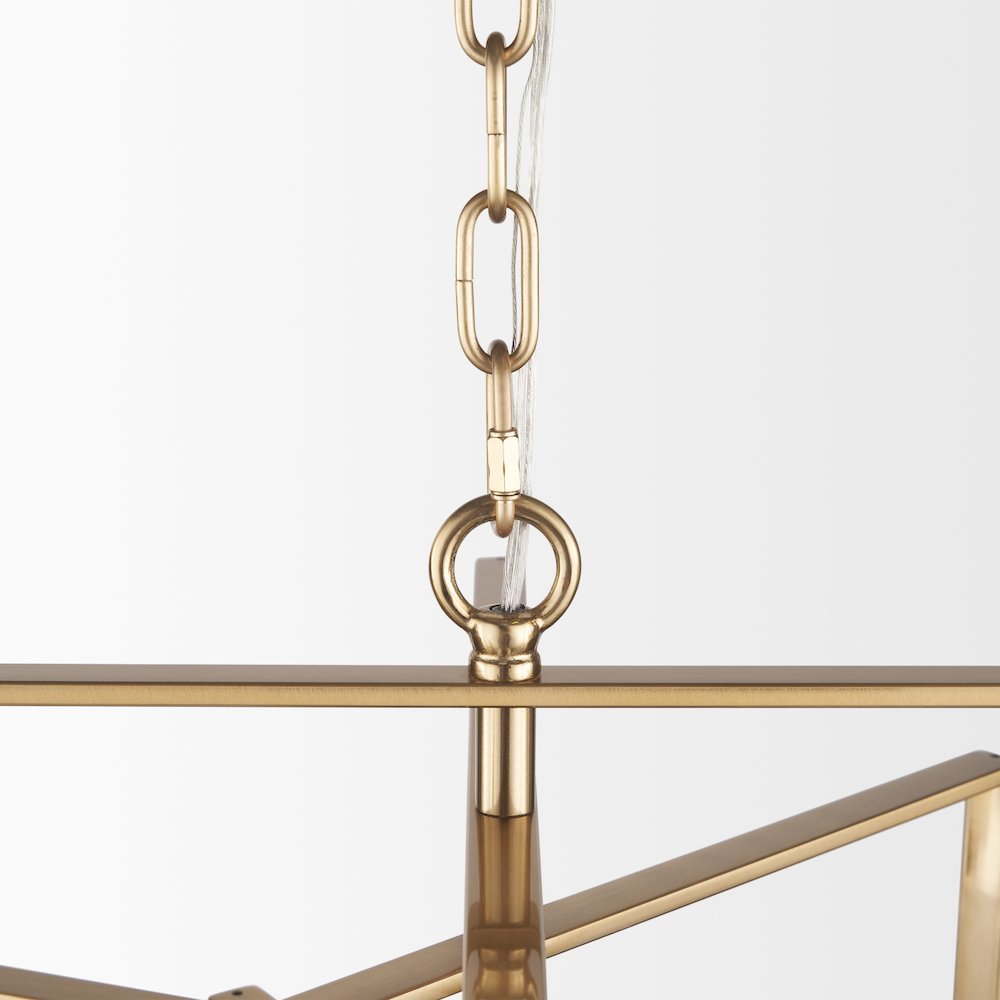 Colleen Antiqued Gold Metal 4-Light Chandelier. Picture 4