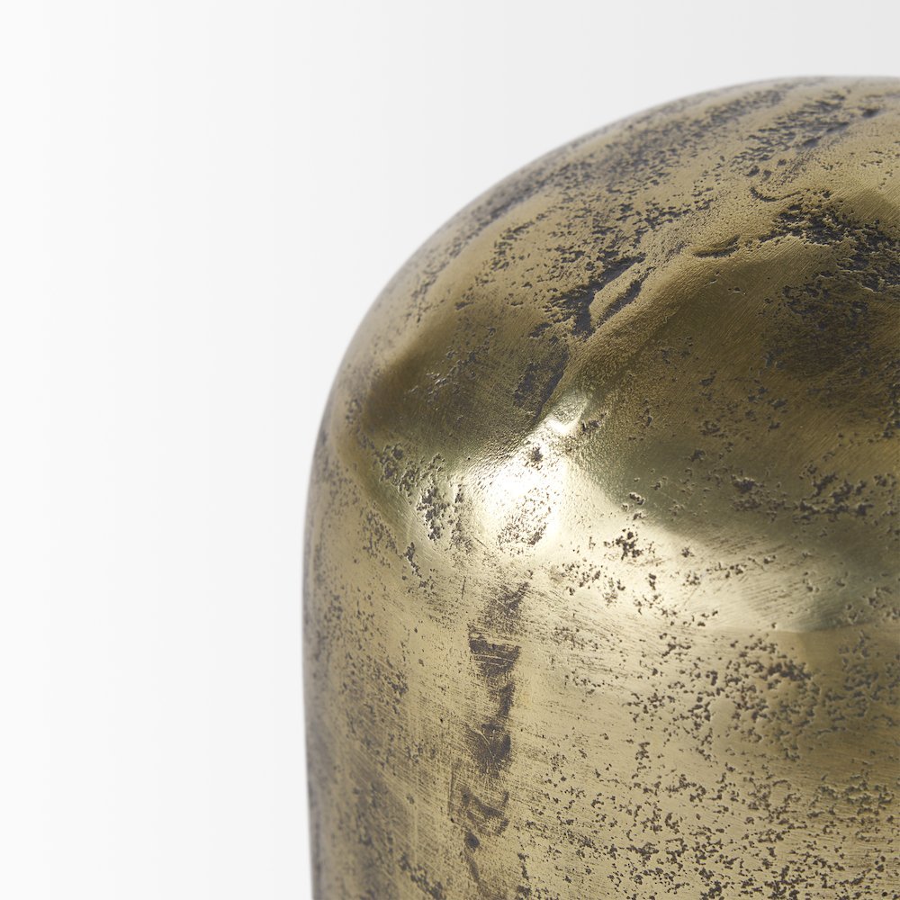 Quonset Short Brass Finished Aluminum Metal Ornament. Picture 3