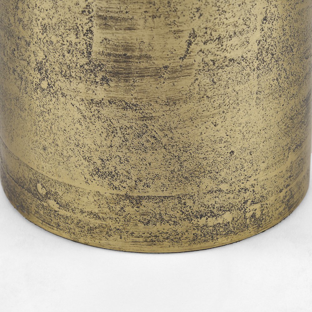 Quonset Extra Tall Brass Finished Aluminum Metal Pillar Object. Picture 4