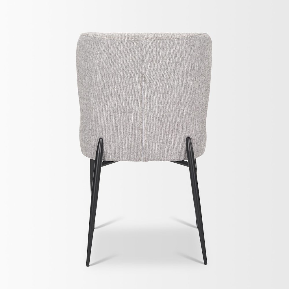Hartt Dining Chair W/ Matte Black Metal Frame and Gray Fabric. Picture 4