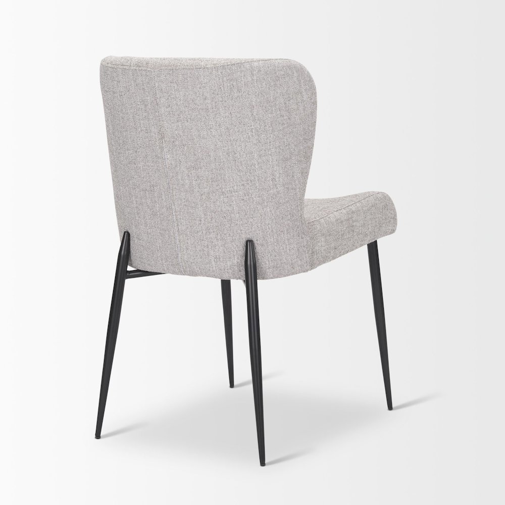Hartt Dining Chair W/ Matte Black Metal Frame and Gray Fabric. Picture 5