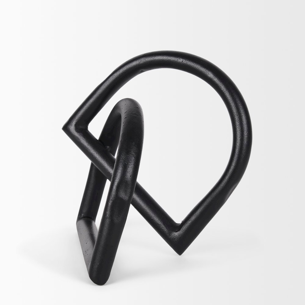 Locke Large Matte Black Metal Decorative Object. Picture 2