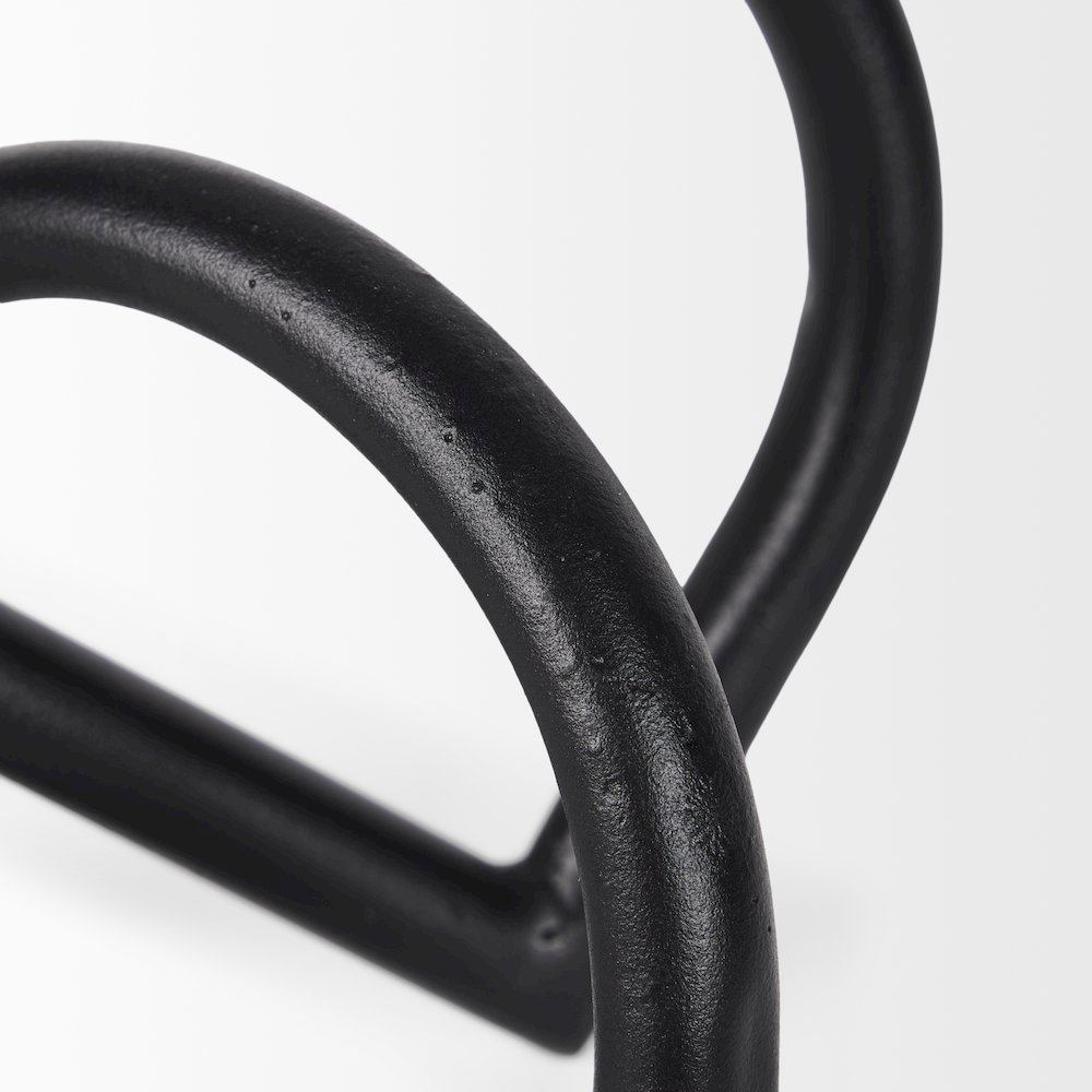 Locke Large Matte Black Metal Decorative Object. Picture 5